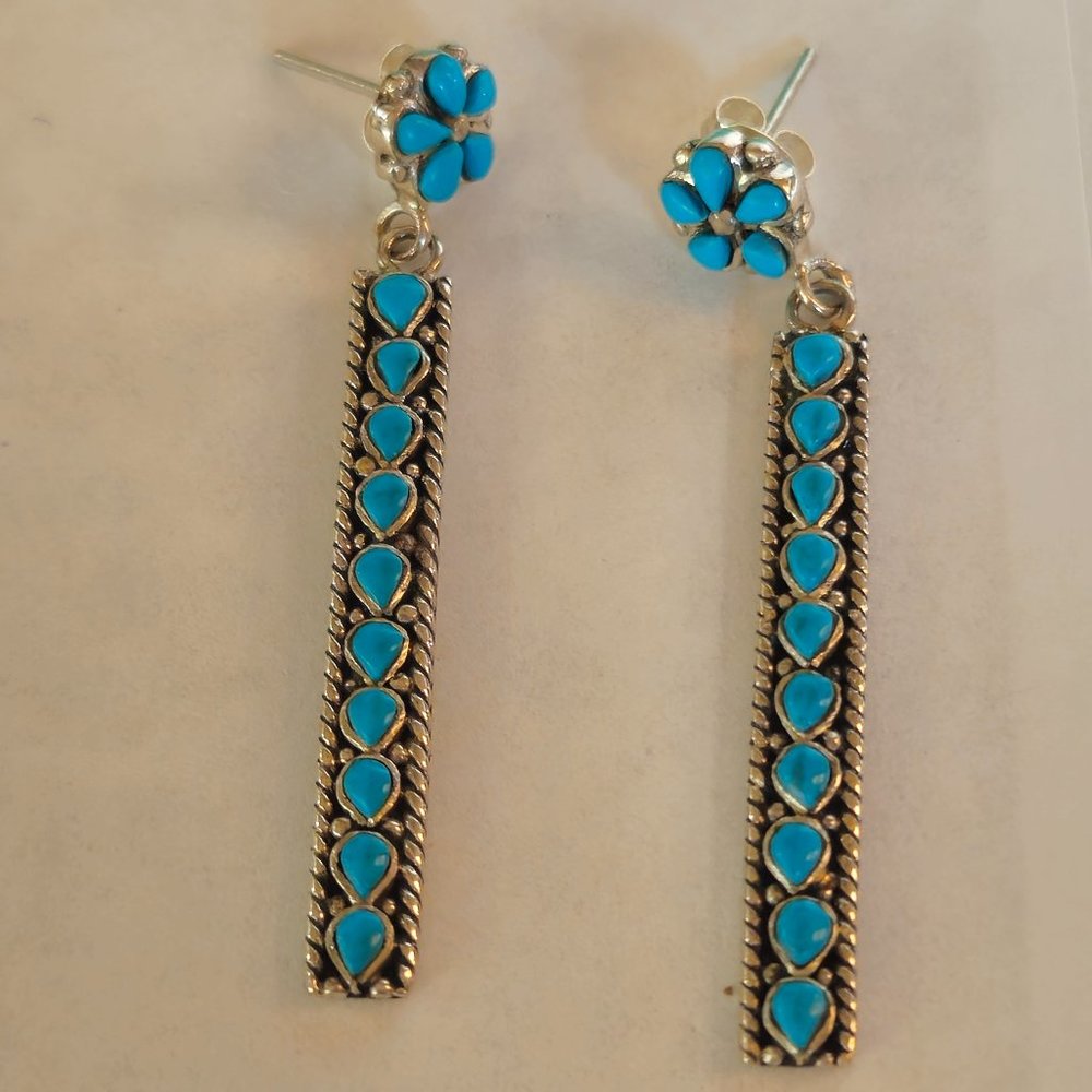 New Kingman Turquoise Drop Earrings